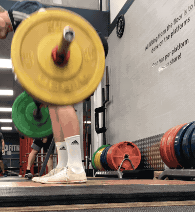 Sam Frost doing barbell rows